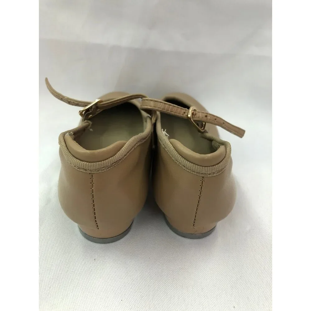 Pre-Owned Dance Tap Shoes Dancing Fair 11M Child Mary Jane Leather Buckle